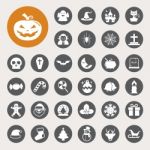 Christmas & Halloween Icon Set Stock Photo