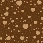 Valentine's Day And Colorful Heart On Brown Chocolate .  Valentine's Day Background Stock Photo