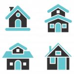 Houses Icon Set- Iconic Design Stock Photo