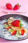 Pancake With Fruits Stock Photo