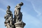 St Ivo Statue On Charles Bridge In Prague Stock Photo