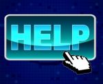 Help Button Means World Wide Web And Advice Stock Photo