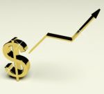 Dollar Sign And Up Arrow Stock Photo