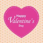 Valentine's Day And Pink Heart On Colorful Background. Pink Heart On Valentine's Day Stock Photo