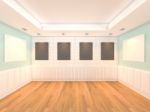 Empty Room With Gallery Stock Photo