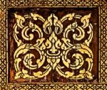 The Traditional Thai Style Art Golden Painting Pattern Stock Photo