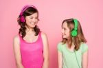 Teenage Friends Enjoying Music Stock Photo