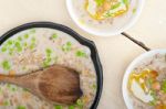 Hearty Middle Eastern Chickpea And Barley Soup Stock Photo