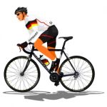 German Road Cyclist Stock Photo