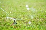 Close Up Of Water Sprinkler Stock Photo