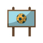 Soccer Ball Board Sport Flat Design Icon  Illustration Stock Photo