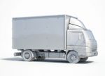 3d White Delivery Truck Icon Stock Photo