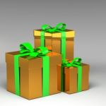 3d Gift Box And Ribbon Stock Photo