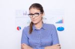 Business Lady With Crossed Hands Stock Photo