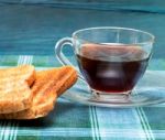 Coffee In Bed Represents Morning Meal And Beds Stock Photo