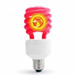 Flag Of Kyrgyzstan On Bulb Stock Photo