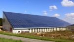 Solar Panels On A Roof Stock Photo