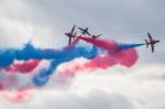 Red Arrows Display Team 50th Anniversary At Biggin Hill Airport Stock Photo