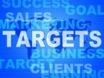 Targets Words Represents Projection Business And Aiming Stock Photo