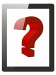 Tablet Pc And Question Mark Stock Photo