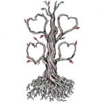 Twisted Oak Tree Heart Branch Tattoo Stock Photo