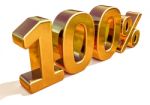 3d Gold 100 Hundred Percent Discount Sign Stock Photo