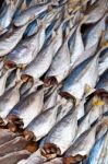 Dried Fish For Sale In Thailand Stock Photo