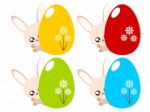 Easter Egg And Rabbit Illustration Stock Photo