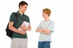 Teenage Male Students Standing Stock Photo