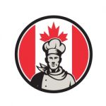 Canadian Chef Baker Canada Flag Icon Stock Photo