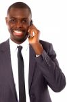 Businessman With Mobile Stock Photo