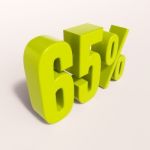 Percentage Sign, 65 Percent Stock Photo