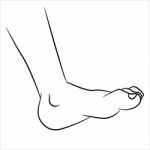 Foot Cartoon - Line Drawn Stock Photo