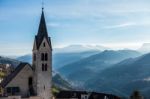 Parish Church And St Micheal's Church In Villanders Stock Photo