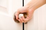 Opening Door Knob Stock Photo