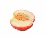 Nectarine Fruit Isolated On The White Background Stock Photo