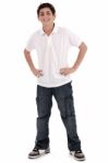 Stylish Young Teenager Full Length Stock Photo