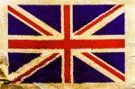 British Flag On Old Brown Paper Stock Photo