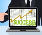 Success Chart Graph Displays Winning Or Successful Stock Photo