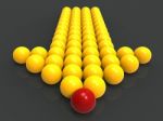 Leading Metallic Balls In Arrow Showing Leadership Stock Photo