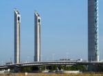 New Lift Bridge Jacques Chaban-delmas Spanning The River Garonne Stock Photo