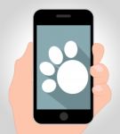 Dog Paw Online Represents Dogs 3d Illustration Stock Photo