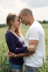 Couple Getting Close In Romance Stock Photo