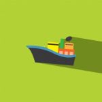 Barges Flat Icon   Illustration Stock Photo