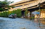 Severe Flood In Bangkok, Thailand Stock Photo