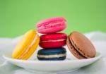 Colorful Macaroon Or Macaron French Sweet Dessert  Stock Photo