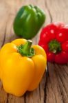 Three Sweet Peppers Stock Photo