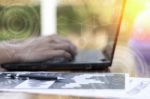 Businessman Hand Working With New Modern Computer And Business S Stock Photo