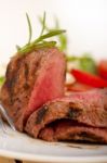 Beef Filet Mignon Grilled With Vegetables Stock Photo