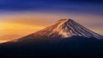 Fuji Mountain At Sunrise Stock Photo